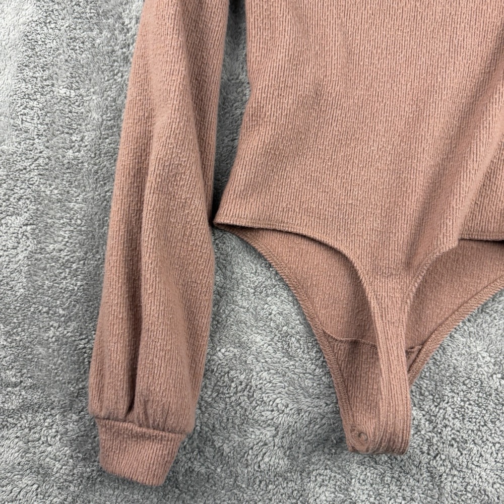 Vtg Abercrombie & Fitch Soft Cozy Sweater Bodysuit Womens XS Brown V-Neck - Picture 13 of 16